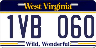 WV license plate 1VB060
