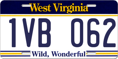 WV license plate 1VB062