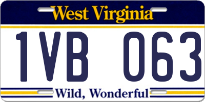 WV license plate 1VB063