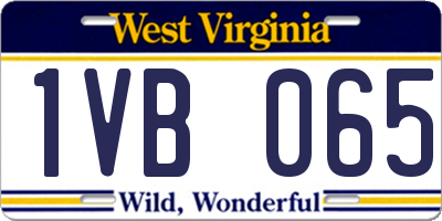 WV license plate 1VB065