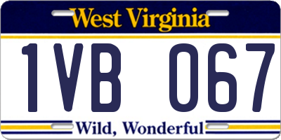 WV license plate 1VB067