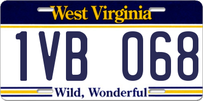 WV license plate 1VB068