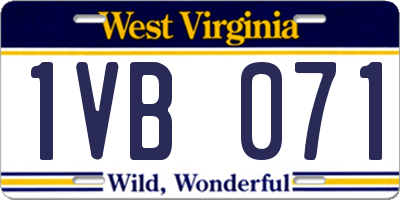 WV license plate 1VB071