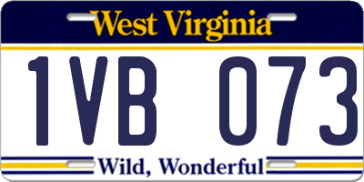 WV license plate 1VB073