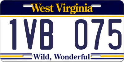 WV license plate 1VB075