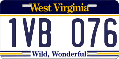 WV license plate 1VB076