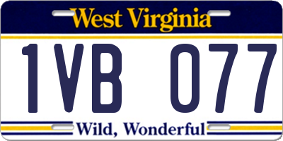 WV license plate 1VB077