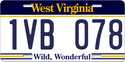 WV license plate 1VB078