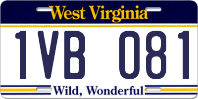 WV license plate 1VB081