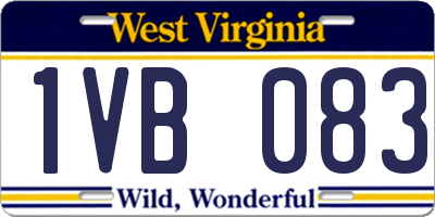 WV license plate 1VB083