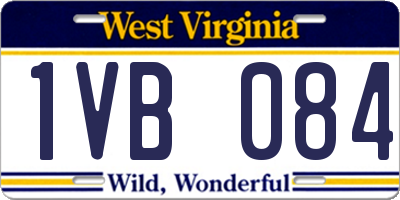 WV license plate 1VB084