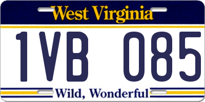 WV license plate 1VB085
