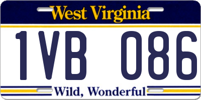 WV license plate 1VB086