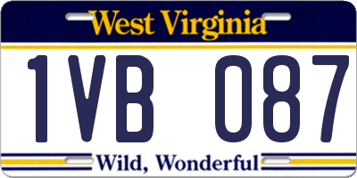 WV license plate 1VB087