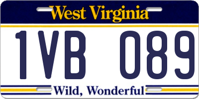WV license plate 1VB089