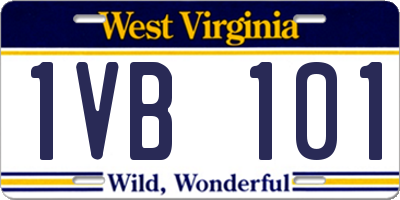 WV license plate 1VB101