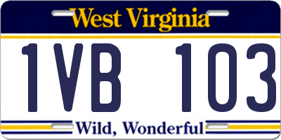 WV license plate 1VB103