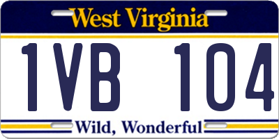 WV license plate 1VB104