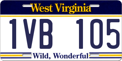 WV license plate 1VB105