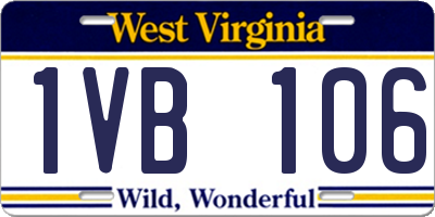 WV license plate 1VB106