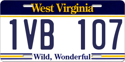 WV license plate 1VB107
