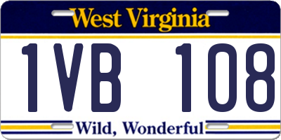 WV license plate 1VB108