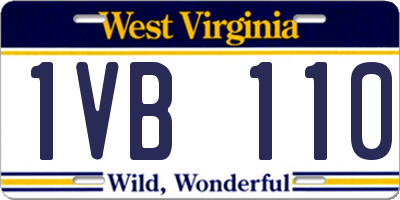 WV license plate 1VB110
