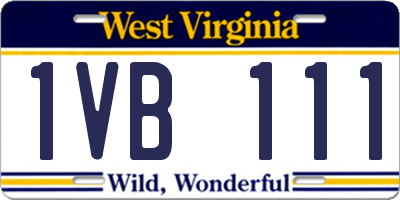 WV license plate 1VB111