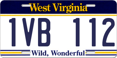 WV license plate 1VB112