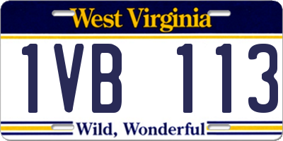 WV license plate 1VB113