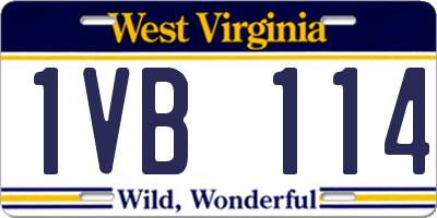 WV license plate 1VB114