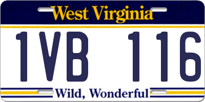 WV license plate 1VB116
