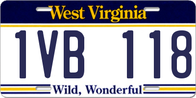 WV license plate 1VB118