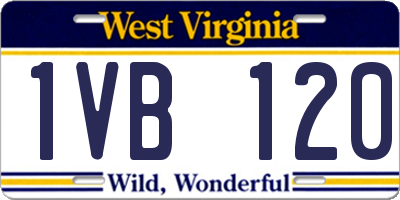 WV license plate 1VB120