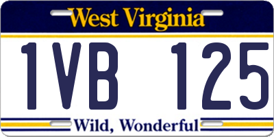 WV license plate 1VB125