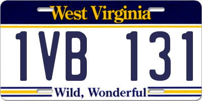 WV license plate 1VB131