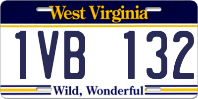 WV license plate 1VB132