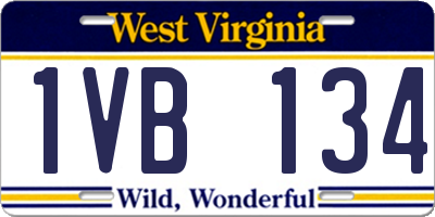 WV license plate 1VB134
