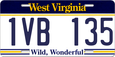 WV license plate 1VB135