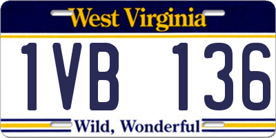 WV license plate 1VB136