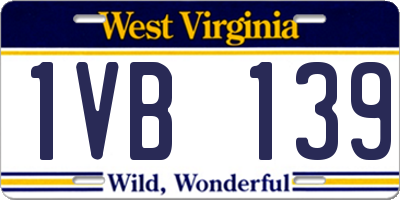 WV license plate 1VB139