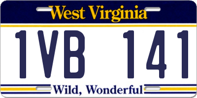 WV license plate 1VB141