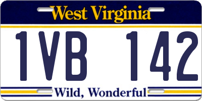 WV license plate 1VB142