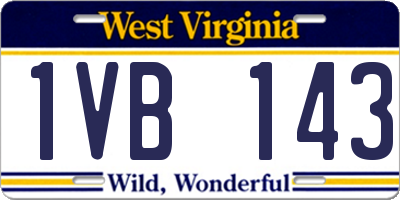 WV license plate 1VB143