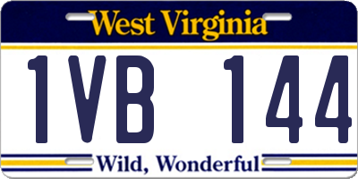 WV license plate 1VB144