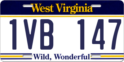 WV license plate 1VB147