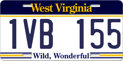WV license plate 1VB155