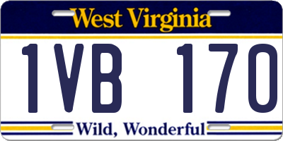WV license plate 1VB170