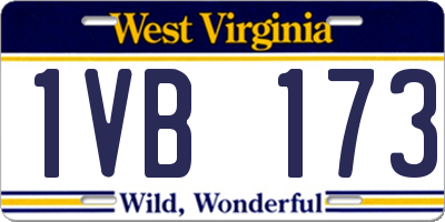 WV license plate 1VB173