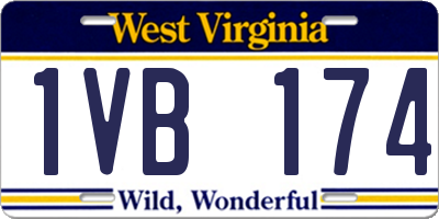 WV license plate 1VB174